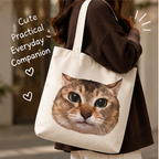 Meimei Cute Cat Canvas Tote Bag