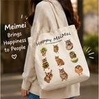 Meimei Cute Cat Canvas Tote Bag