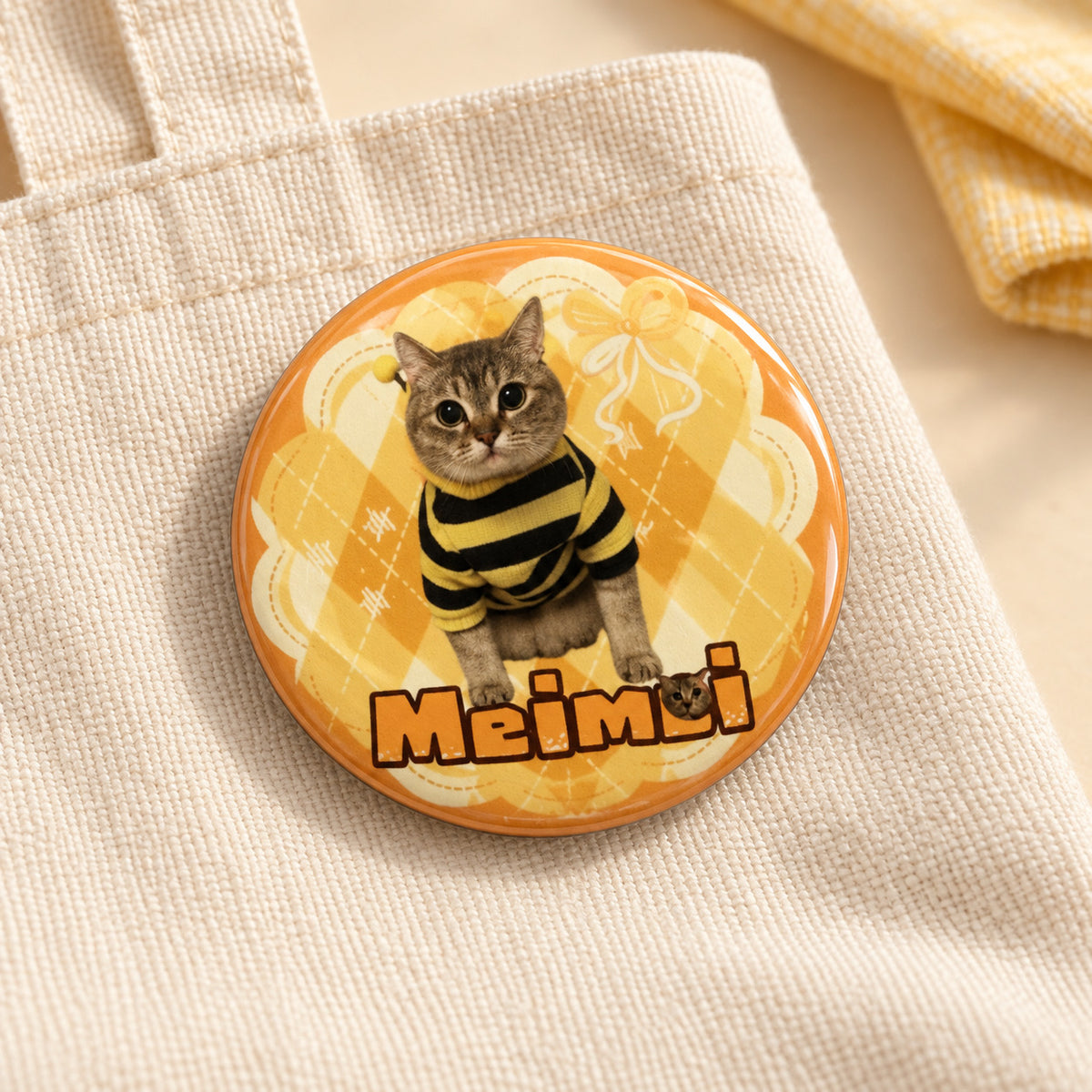 Cat Button Badge Set — 10 Unique Designs