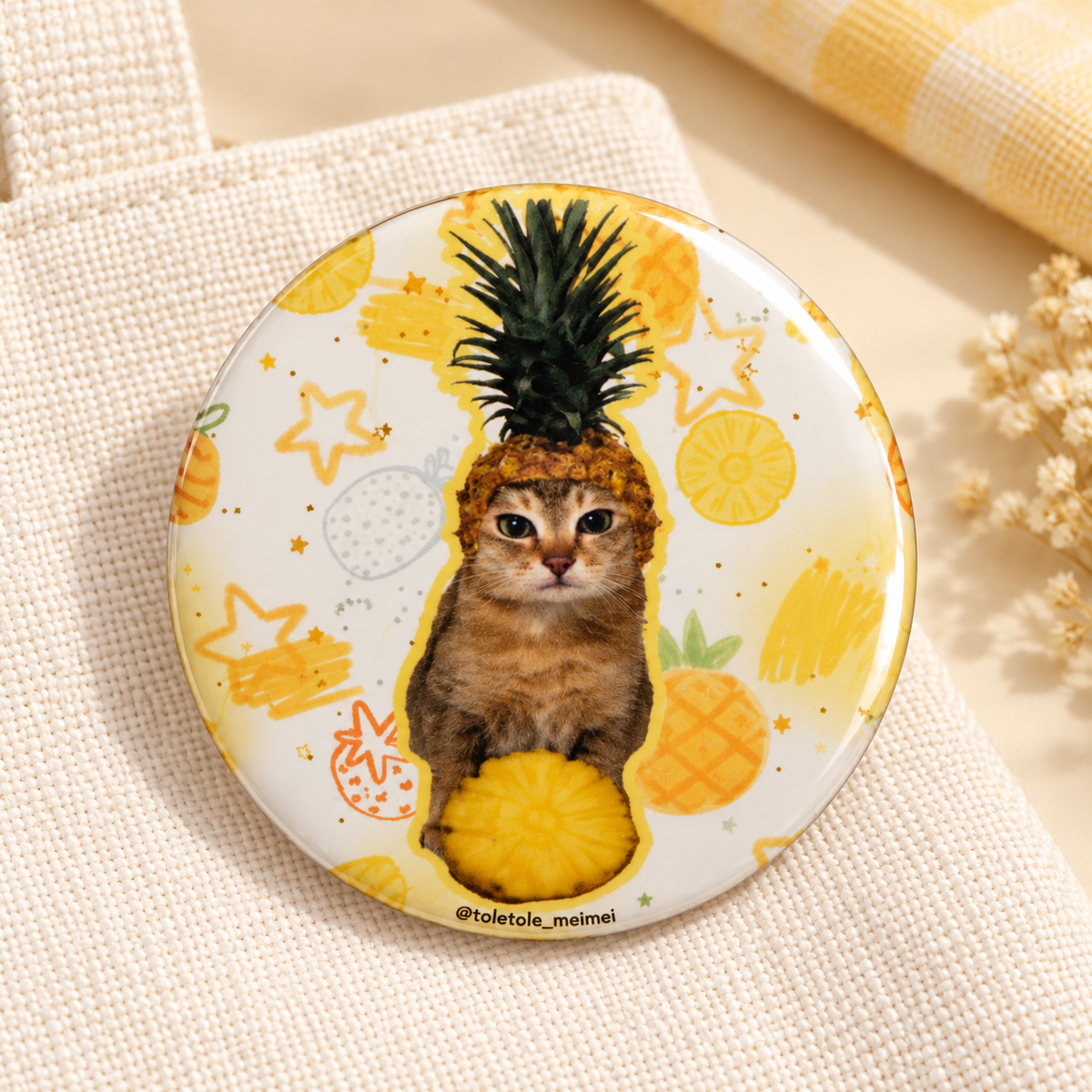 Cat Button Badge Set — 10 Unique Designs