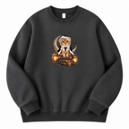 Meimei Halloween Nun Cat Sweatshirt – Cute Gothic Cat Graphic Crewneck, Navy Blue Unisex Pullover