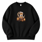 Meimei Halloween Nun Cat Sweatshirt – Cute Gothic Cat Graphic Crewneck, Navy Blue Unisex Pullover