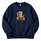 Meimei Halloween Nun Cat Sweatshirt – Cute Gothic Cat Graphic Crewneck, Navy Blue Unisex Pullover