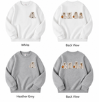 Meimei Halloween Ghost Cat Sweatshirt – Cute Spooky Cat Graphic Crewneck, Black Unisex Pullover