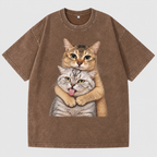 MEIMEI Double Hug T-Shirt — Vintage Washed Brown Edition