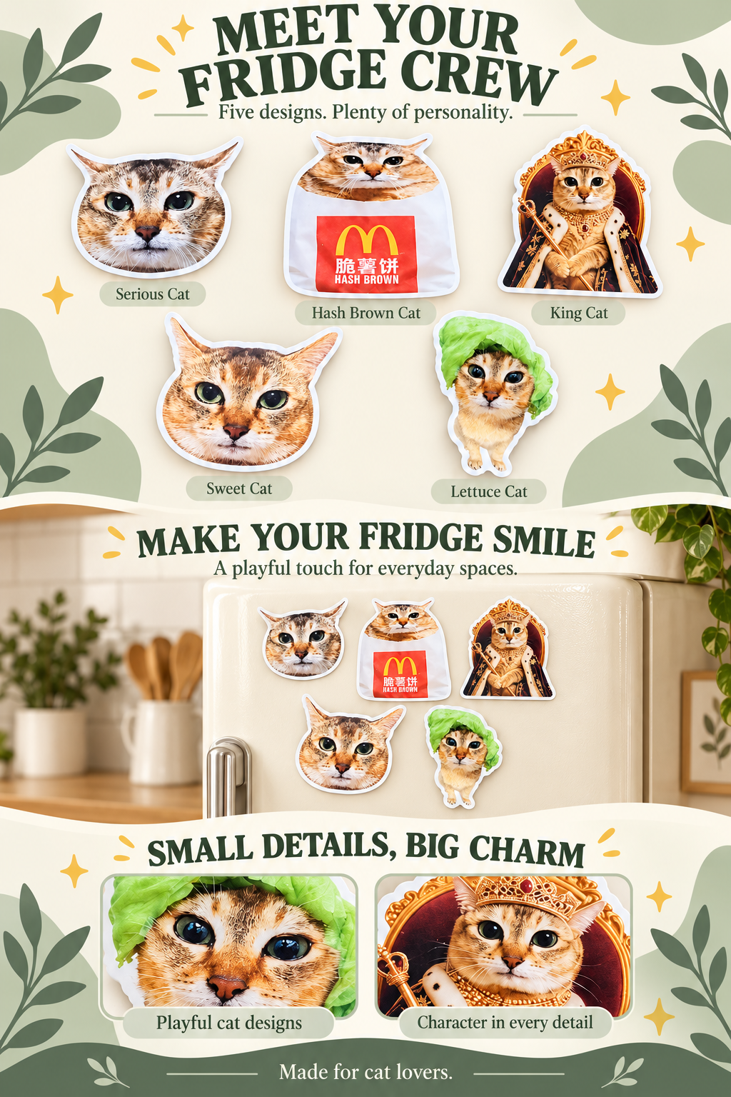 Cute Cat Fridge Magnets – Meimei Cat Collection