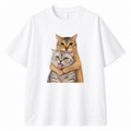 MEIMEI Cat T-Shirt — Double Hug Graphic Black Tee