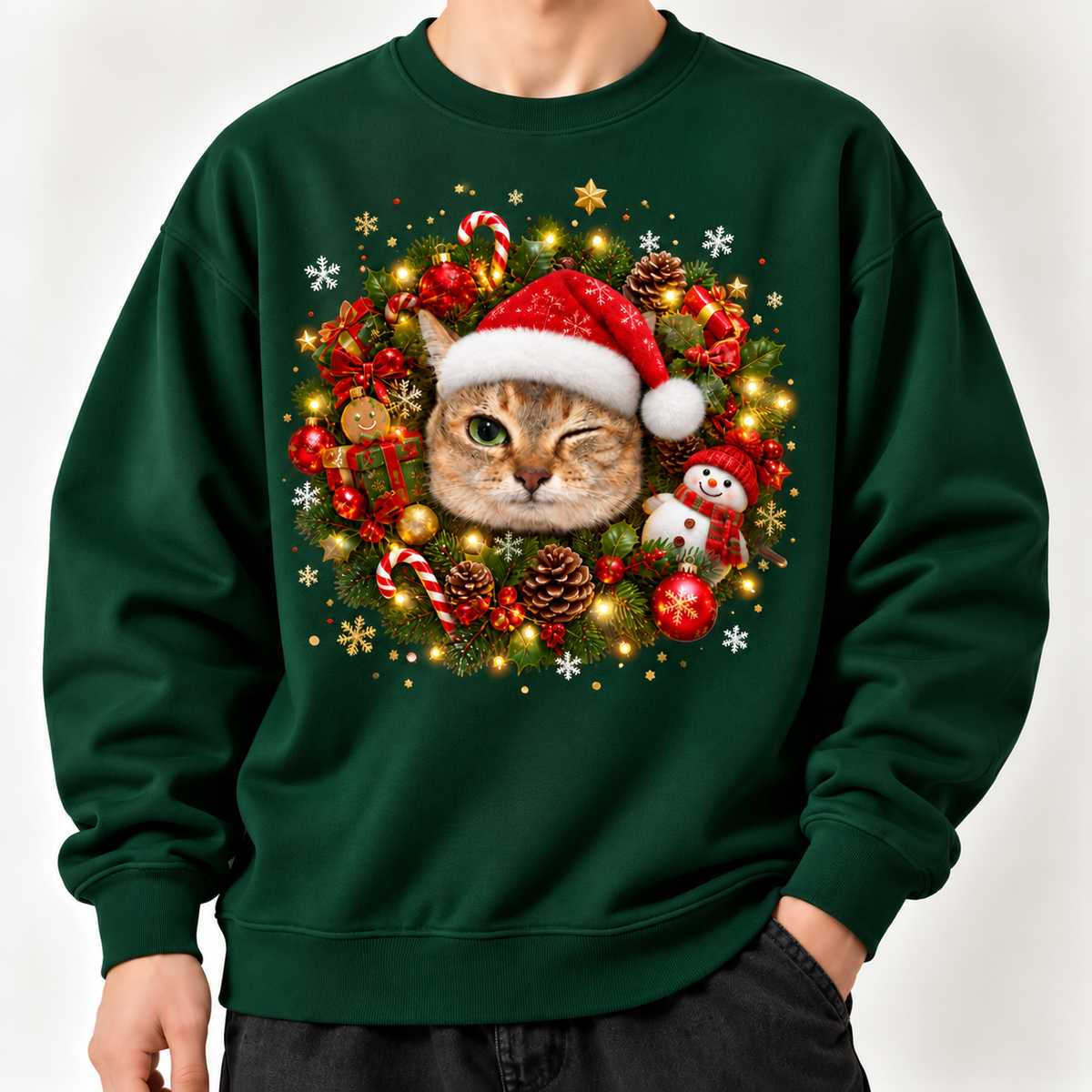 MEIMEI Christmas Wreath Sweatshirt