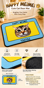 Happy Meimei Funny Cat Doormat – Cute & Playful Entryway Floor Mat